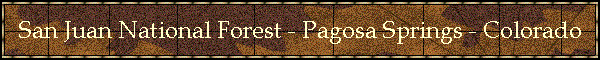 San Juan National Forest - Pagosa Springs - Colorado